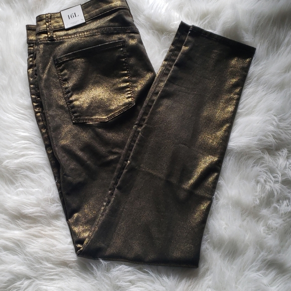 Black & white Skinny jean, Color Gold Foil, 16L - Picture 1 of 11